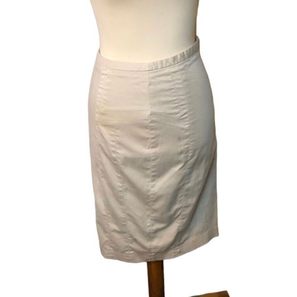 Express Design Studios tan straight pencil skirt